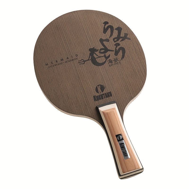 Image of Kokutaku Mermaid Wenge Wood & Carbon Table Tennis Blade - 7-layer Off-style Fast Loop Pong Paddle Suitable For Competitive Players, Carbon-reinforced For Power & Spin, Wenge Wood Table Tennis Bat