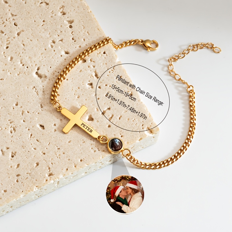 Custom Photo Stainless Steel Cuban Chain Bracelet