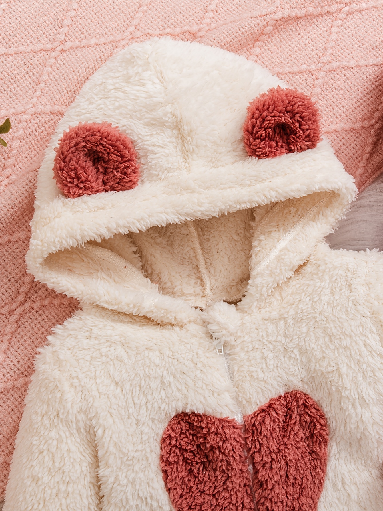 2pcs Autumn Winter Baby Plush Cute Rompers
