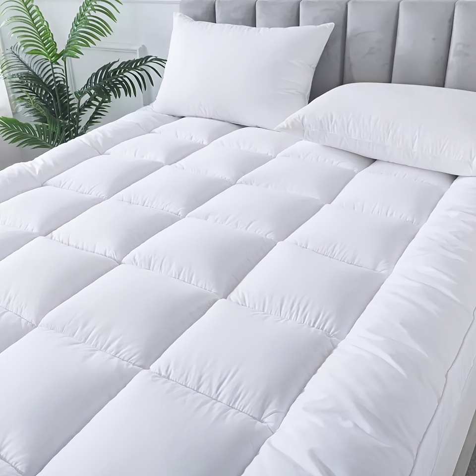 Super Soft 4Inch/ 10 Cm Deep Fill Mattress Topper Luxury Quilted Bed Pad With Elastic Corners Breathable, Durable, Machine Washable, Ideal For Single, Double, King Super King Beds For All Season Comfort