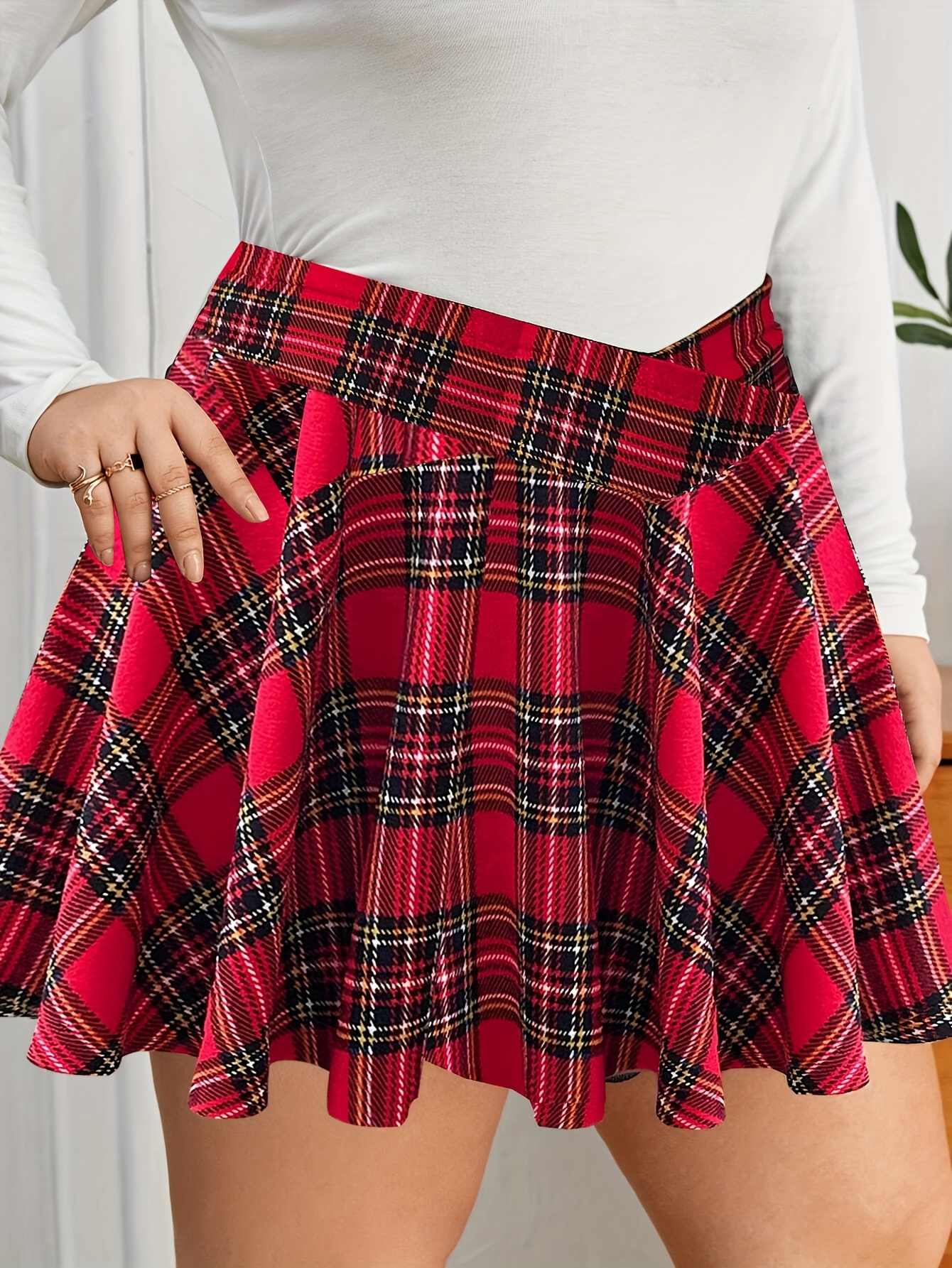 size pleated skirt 1pc elegant plus size pleated Temu United