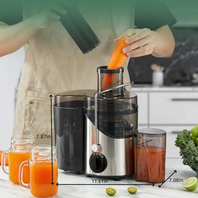 gemüse obstentsafter max. 800w entsaftermaschine edelstahl 3