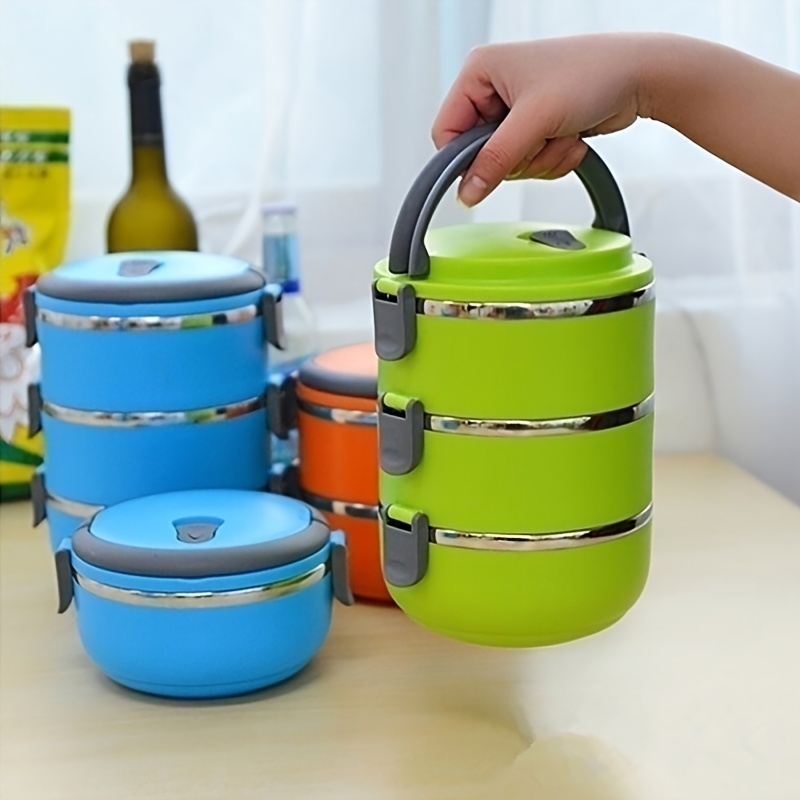 [Stainless Steel Lunch Box] Leak-Proof Stainless Steel Insulated Lunch Box | 1pc, Multi-Layer Food Storage Container with Handle, No Electricity Required, Available In 1/2/3/4 Layers, Midday, Back to School