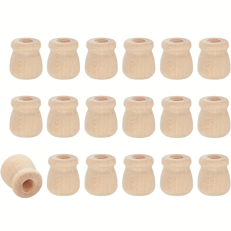 Image of 18pcs Rustic Wooden Candle Holders, Wheat Color, 0.63x0.71 Inches, 3mm Hole, 0.24 Inch Inner Diameter, , Diy Crafts, Home Decor, Christmas Thanksgiving New Year Gift