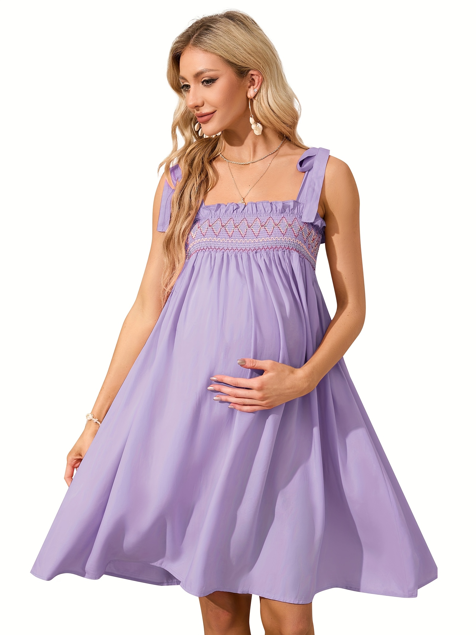 womens elegant shoulder maternity nursing dress lightweight - Temu