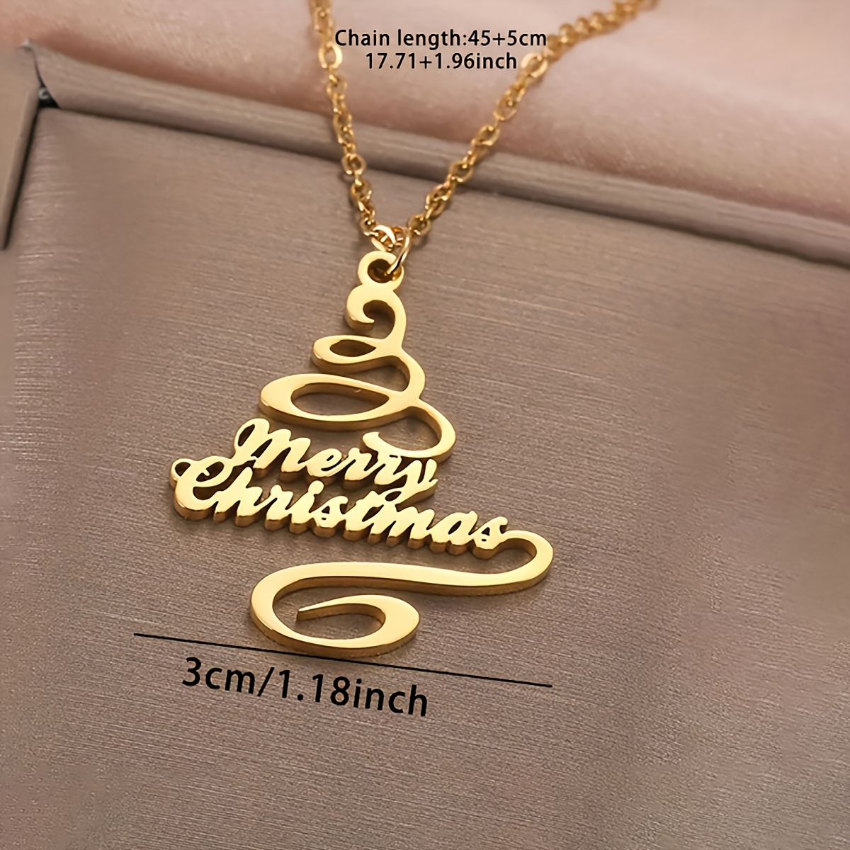 Custom Personalized Christmas Tree Pendant Necklace