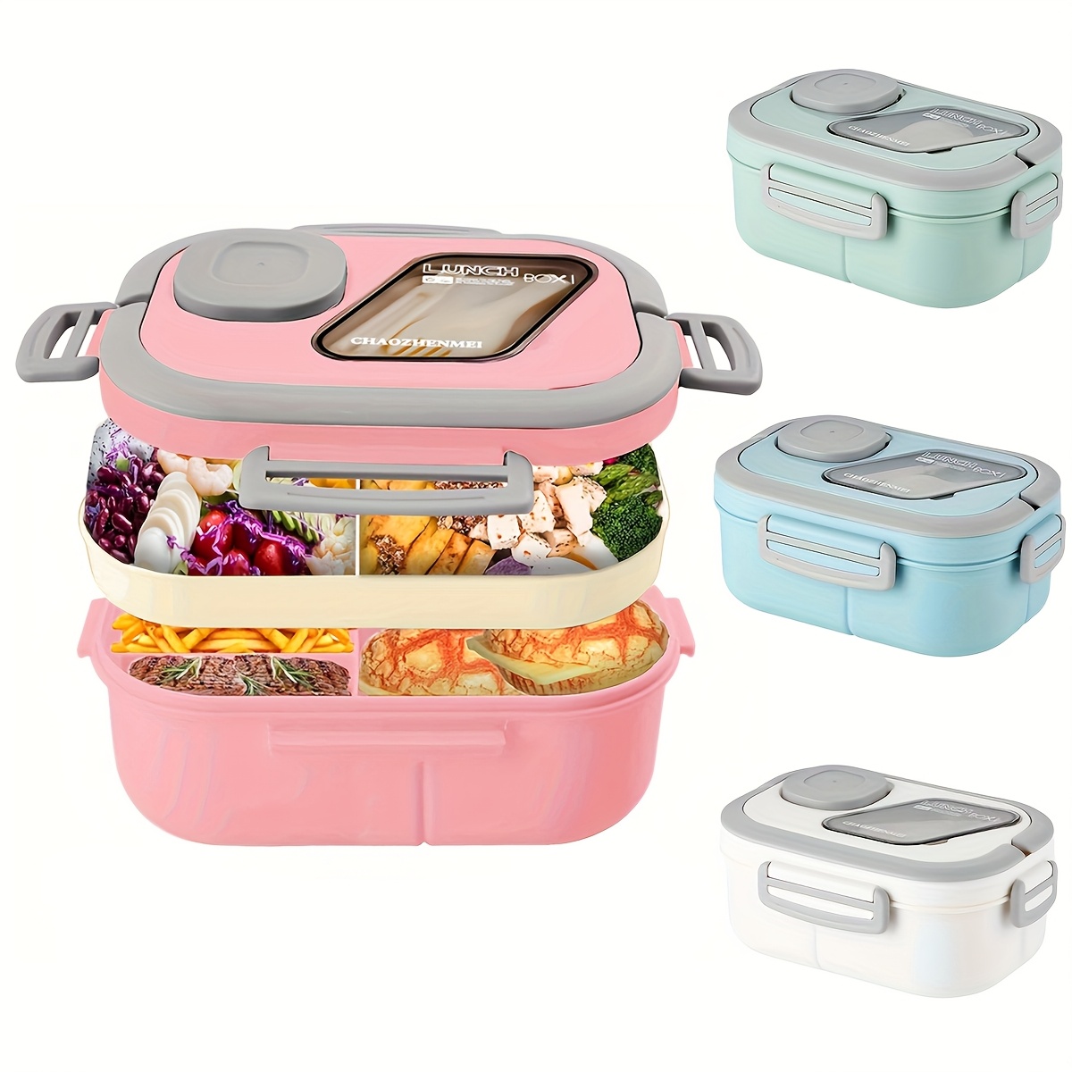 1pc double layer oval lunch box utensils large capacity