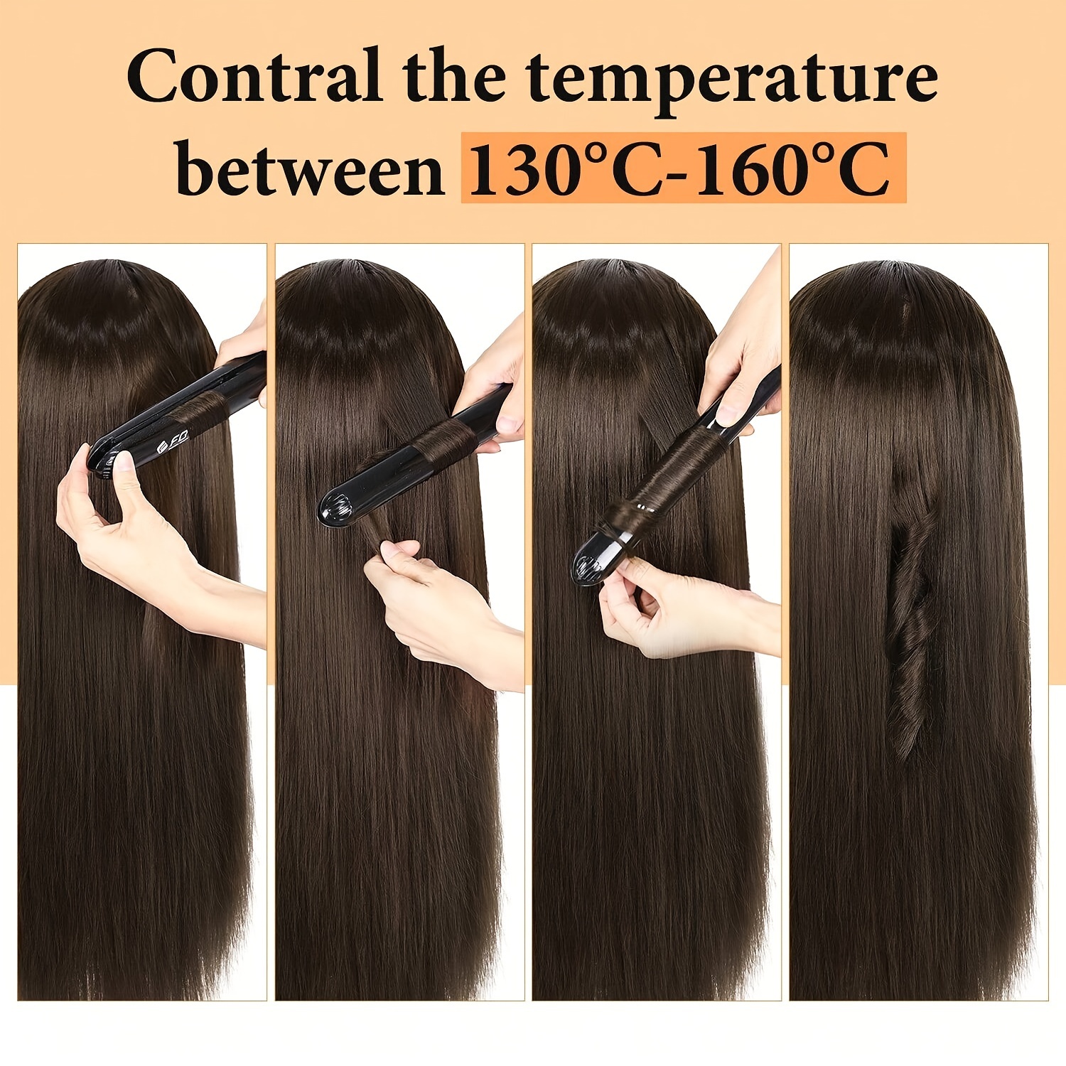 PERFEHAIR Friseur-Übungskopf 24 Zoll Mit Synthetischem Haar & Tisch-Schraubstock – Ideal Zum Flechten, Schneiden & Stylen üben
