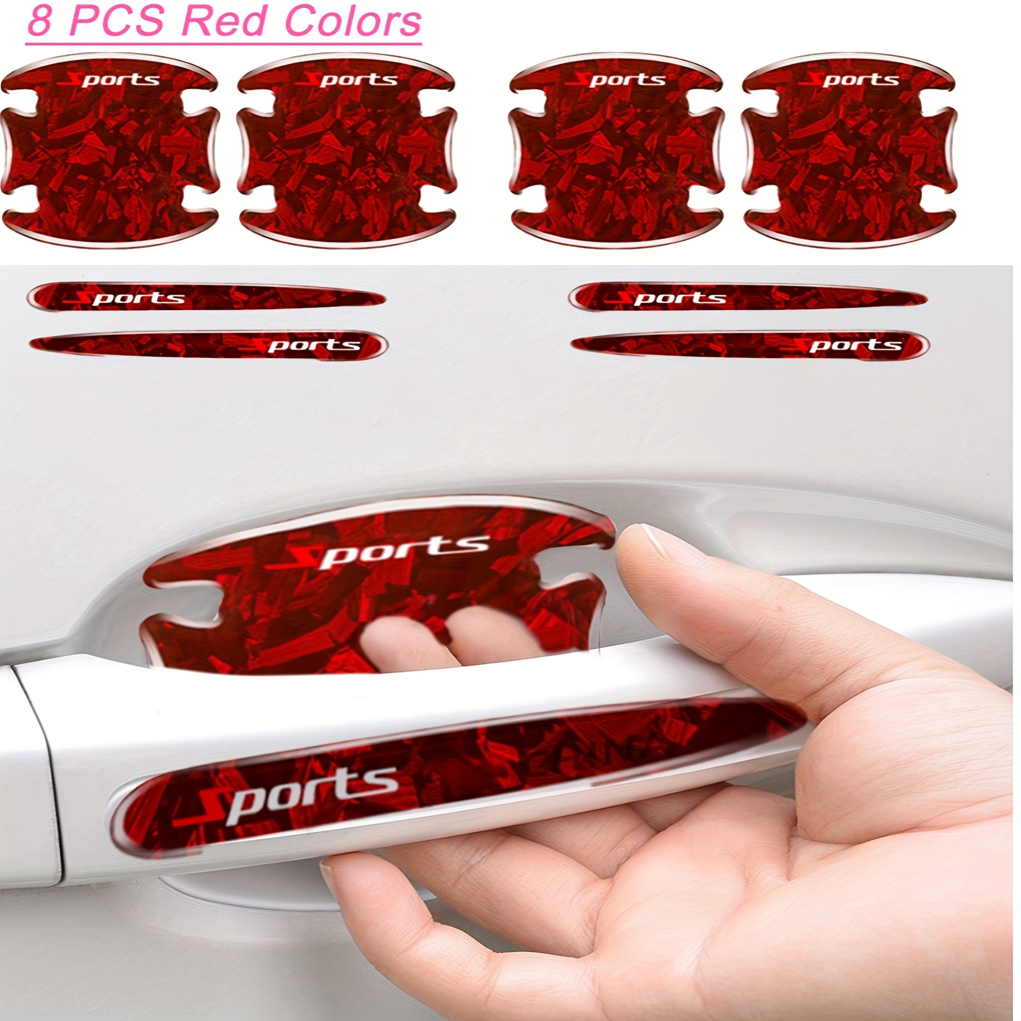 8pcs of new   pattern car door bowl door handle protective stickers car gift anti collision strip protective covers scratch resistant and wear resistant Product details 3