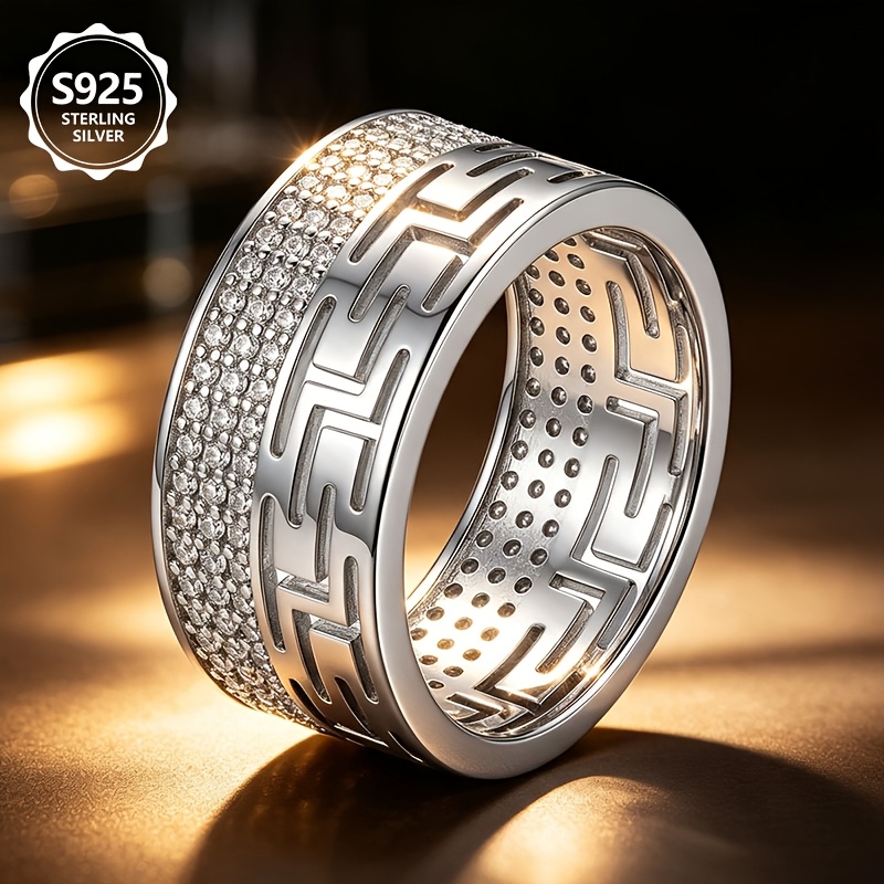 Image of 1 S925 Silvery Ring Set With 8 Carats Of Cubic Synthetic Zirconia, Luxurious Yet Simple, Fashionable And Elegant, Suitable For Daily Wear. A Gift For , Or A Holiday Present.