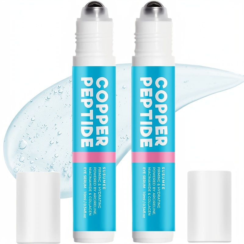 Image of Set Of 2 Peptide Eye Serums - Contains Niacinamide, Collagen, Hexapeptides, Acid, The Skin Around , Travel-friendly