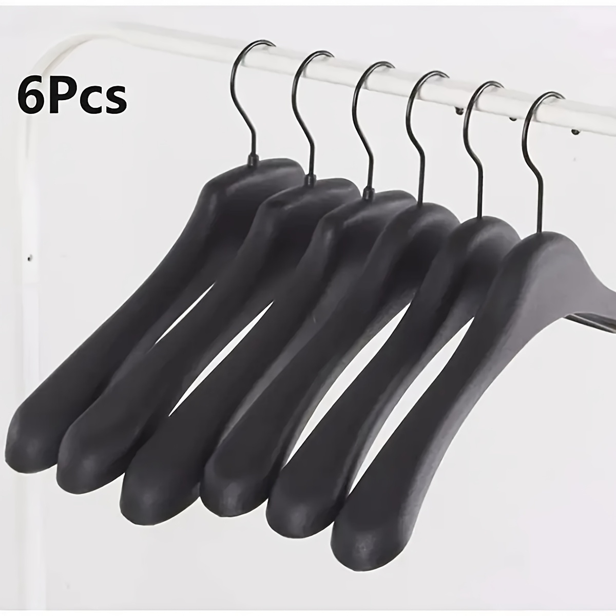 Image of 6pcs, Wide Shoulder Seamless Hangers, Anti-slip Design For Clothing Stores, Suitable For Men, Women, And Adult Clothing, An For Quality Life