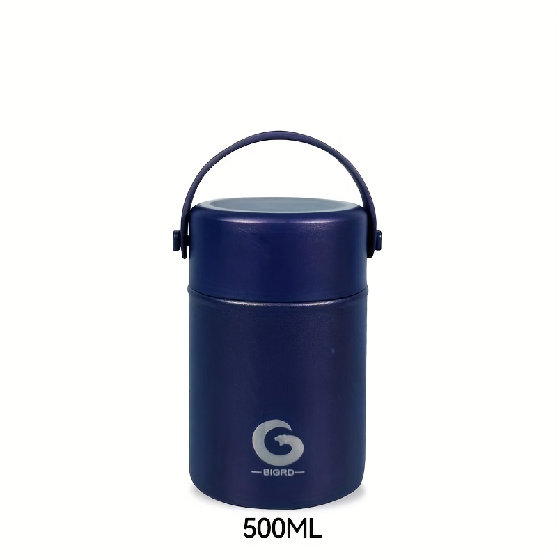   500ml/850ml/1050ml isolierte essbecher mit klapplöffel – auslaufsicher,   für schule, büro, camping und picknick – spülmaschinen 