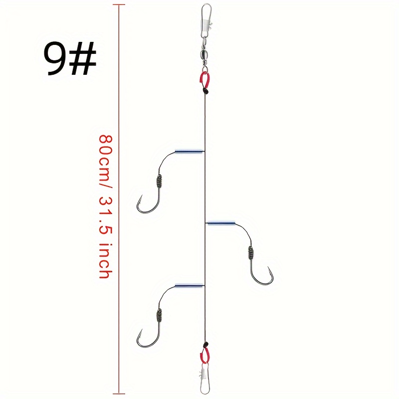 1 string fishing hooks set 3 hook anti winding hook - Temu