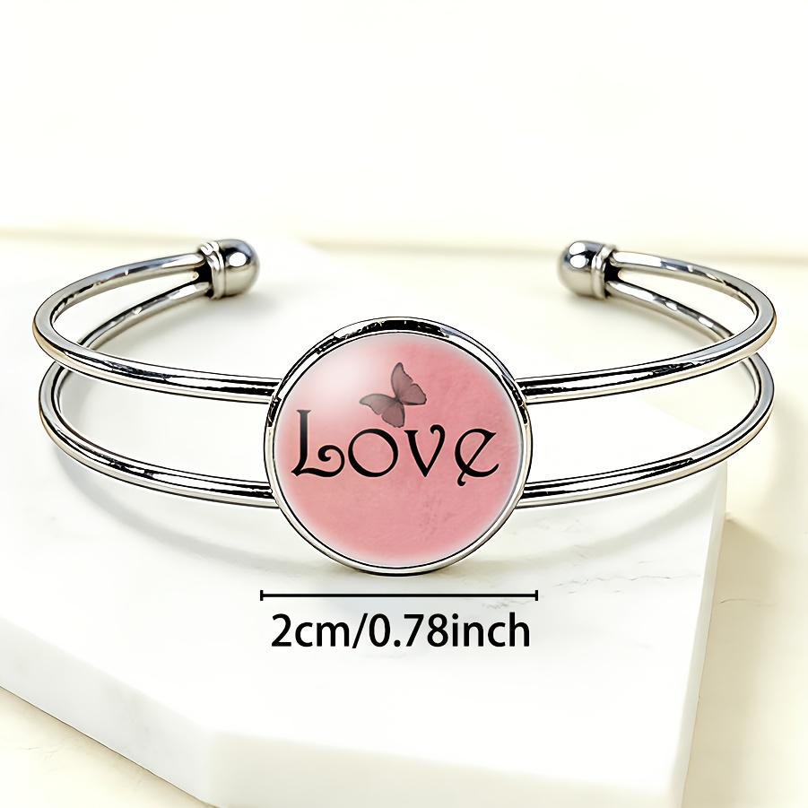 Adjustable Open Bangle with Butterfly Design