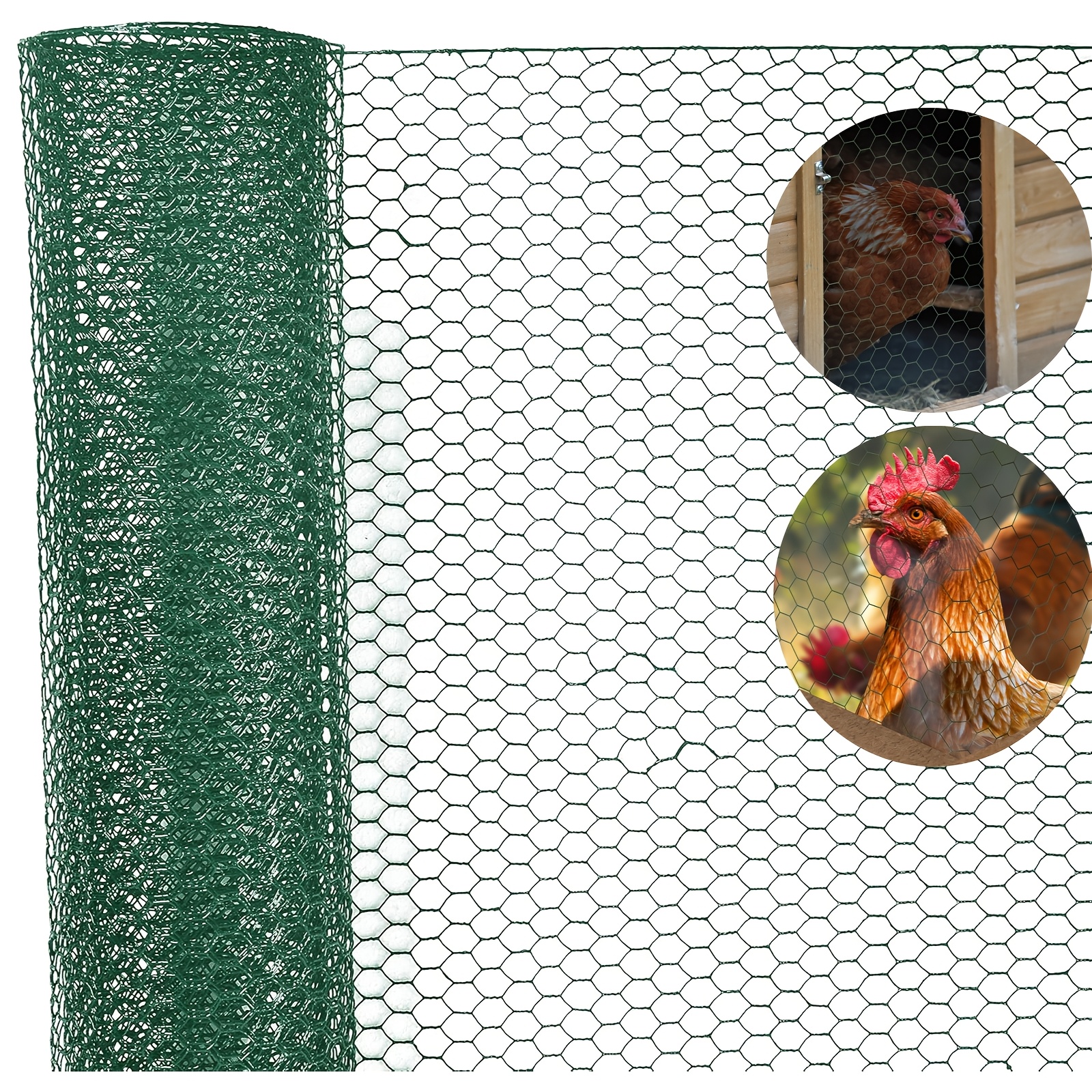 

Hexagonal Mesh 25 M - 50/100cm High Mesh Width 25 Mm Green Pvc Coated Fence Chicken Rabbit Small Animal Enclosure Wire Aviary Fence For Protecting Flowers Plants Vegetables Home Garden