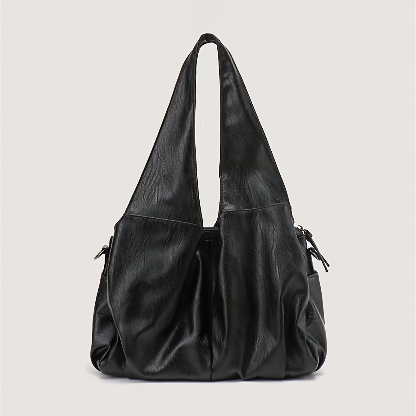 TEMU Large-capacity Soft Material Vintage Motorcycle Bag, Worn As A Single-shoulder, Crossbody, Or Tote Bag, With Multiple Pockets, A Fashionable