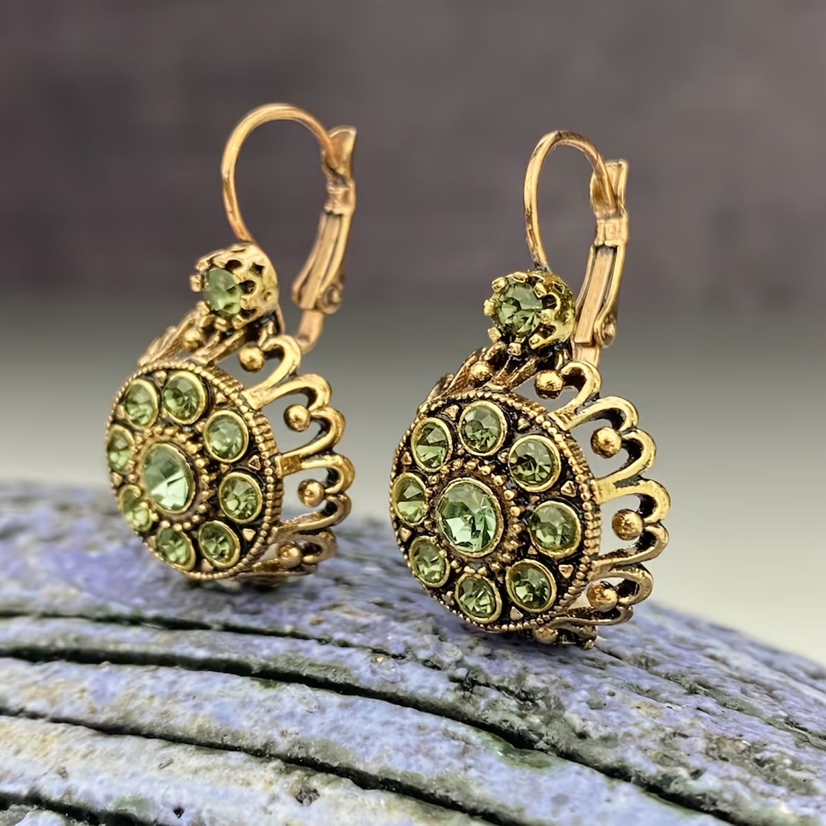 Image of A Pair Of Vintage Luxurious Bohemian Ethnic Earrings With A Unique Openwork Design, Exuding Ancient And A High-end Feel. Earrings Are Suitable For Daily Wear, Gatherings, And Parties