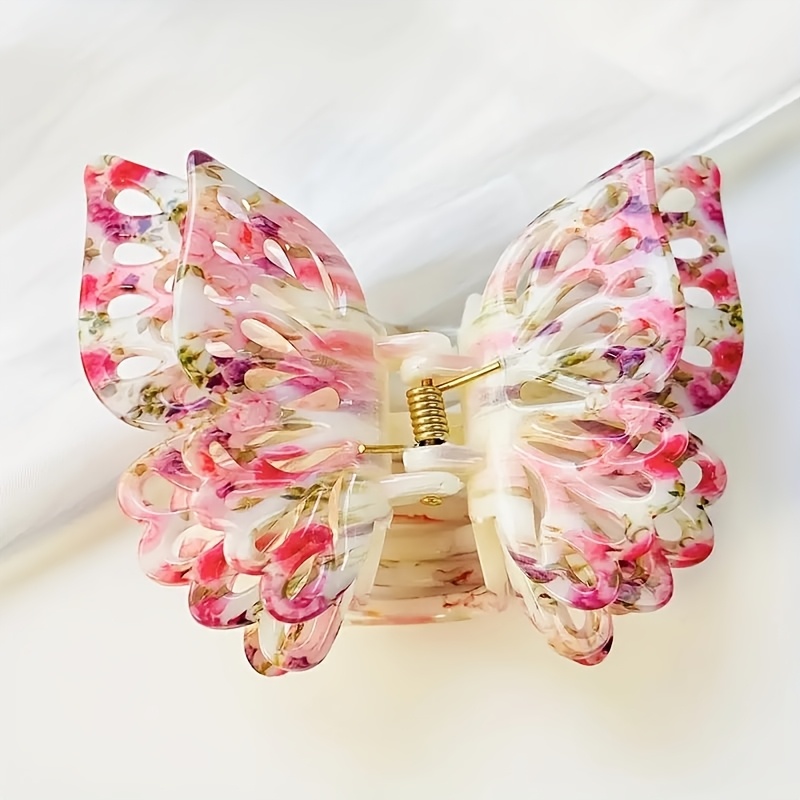 E-shop 1 Stück Schmetterlingsform Haarklammer, Bunte Hohle Schmetterlings-Haarklammer für Damen, Einfaches Modisches Haaraccessoire für den Partys,