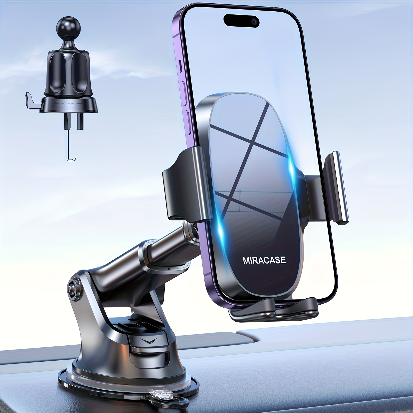 

Miracase Phone For Car, Universal Car Phone For Dashboard Compatible Iphone Samsung And " To 7.2" Phones