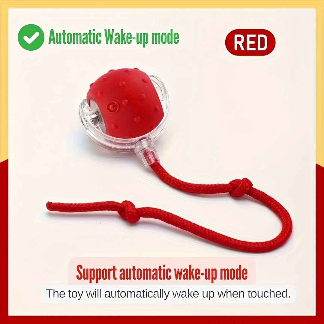TEMU 1/2pcs Interactive Cat And Dog Toys Balls, 2pcs Ropes - Automatic Electric Rolling Ball For Indoor Fun On Carpet - Ideal For Entertaining Bored