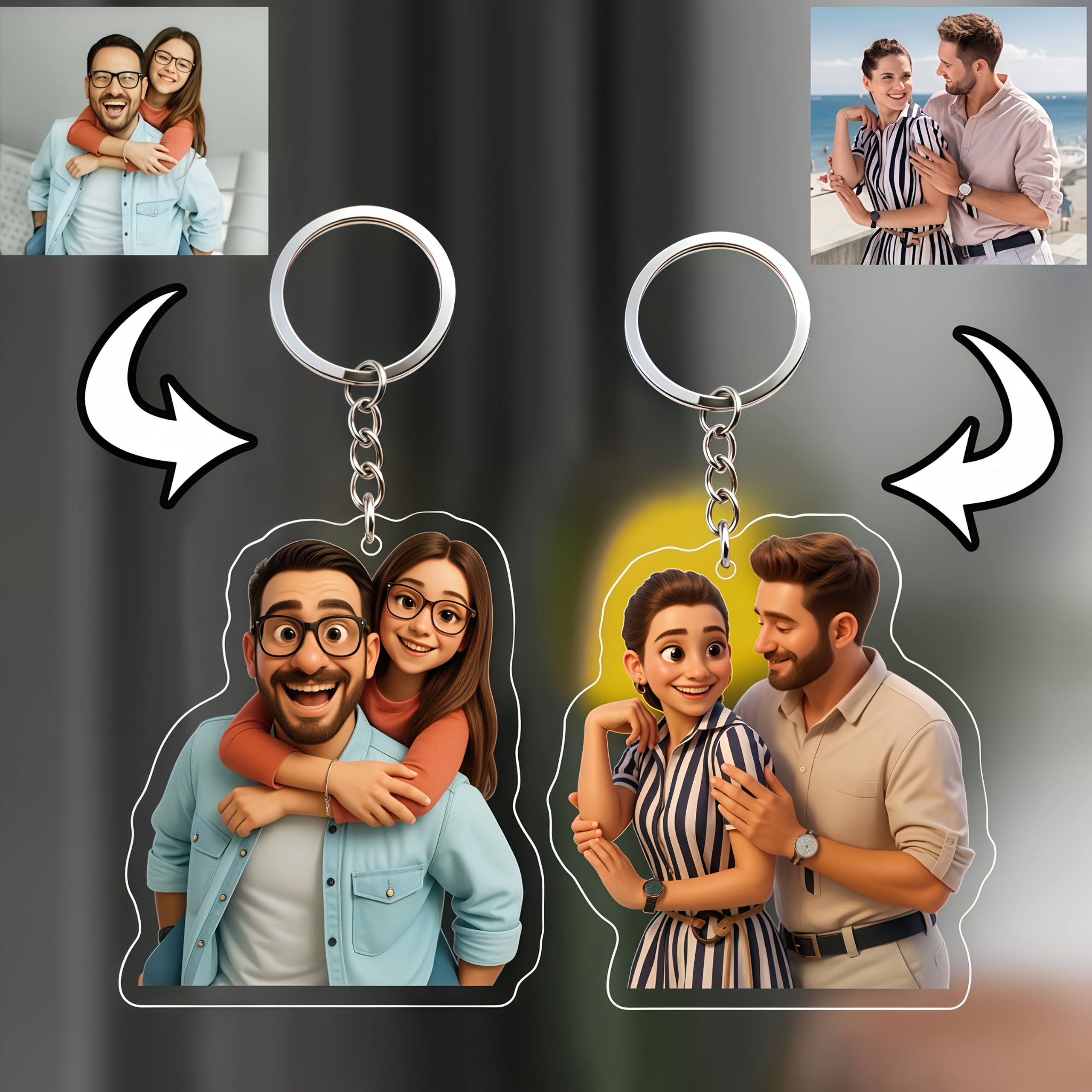 TEMU 1pc Custom Acrylic Keychain, Supports Personalized Photos - Custom And Logo/photo Display, Durable Glossy Surface, Compatible With Smartphones