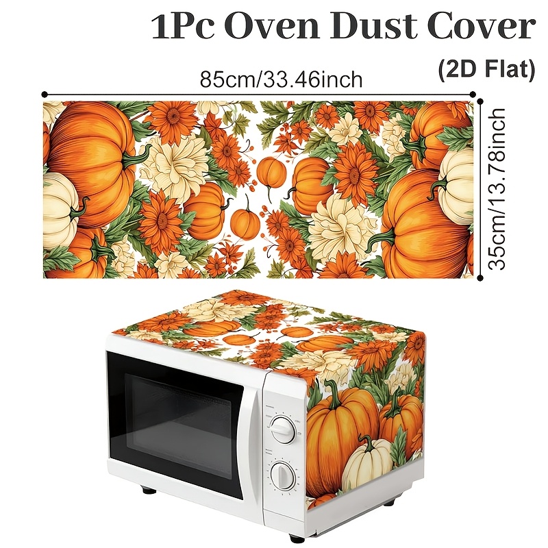 TEMU Copri antipolvere con stampa zucca, 1 pezzo, piatto 2D, 85x35cm, protezione per a microonde con grazioso motivo a , come regalo di Halloween,