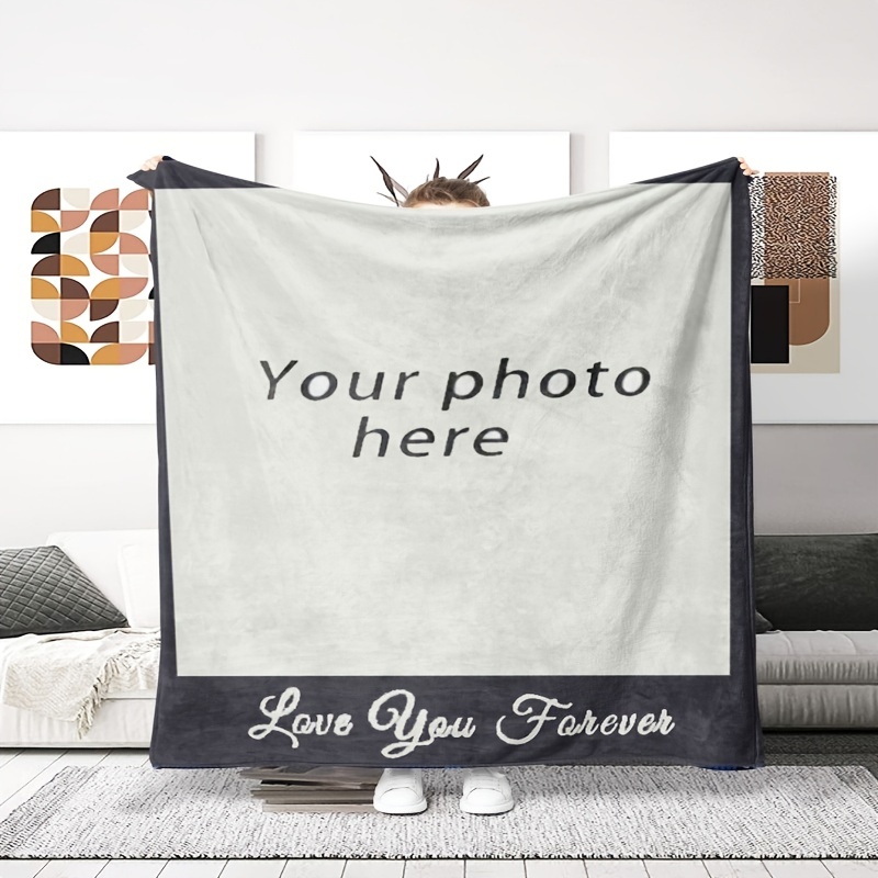 

Personalized Blanket – Flannel Fleece, Knitted -pattern Blanket, , You , – 1pc