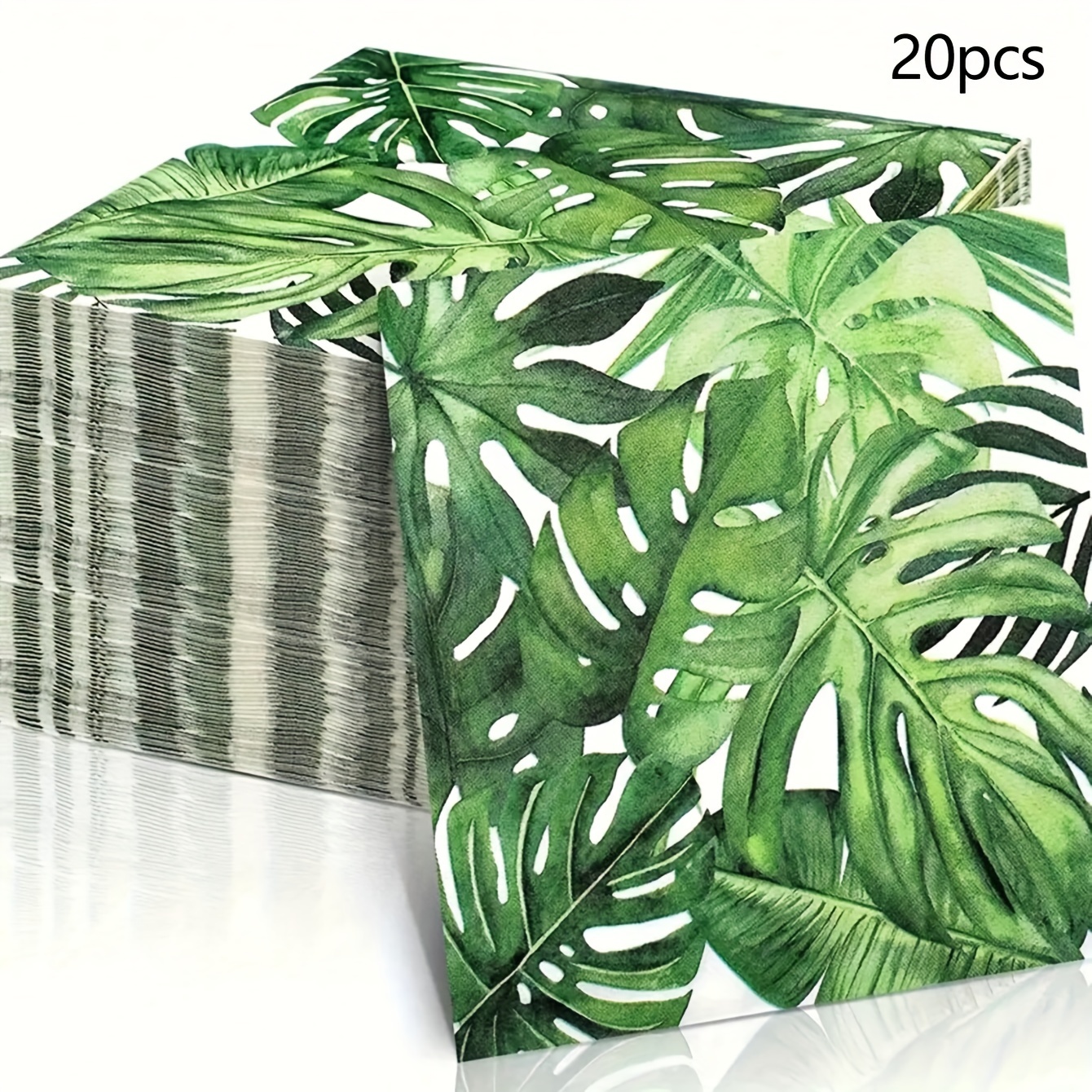 Image of 20pcs Leaf Disposable Paper Napkins - Elegant Leaf Design For Hawaiian , Birthdays, Showers - Chic Table Decor, Summer , Hawaiian Party Decorations For , Event & Party For Halloween、christmas