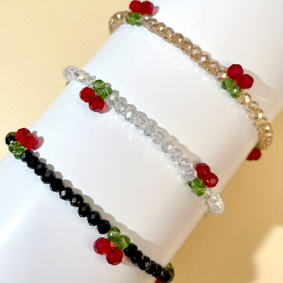 Bohemian Cherry Bead Bracelet Set