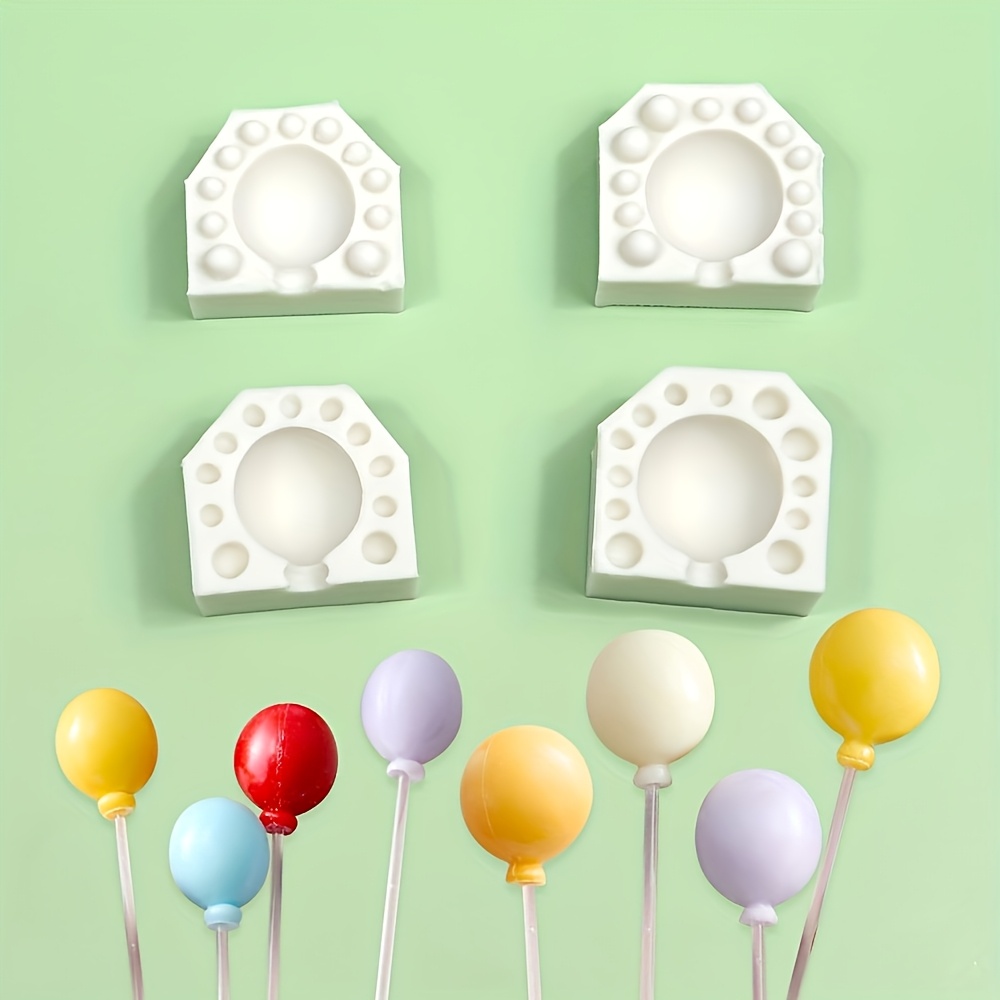 

2pcs/set Silicone Balloon & Lollipop Mold -, Chocolate, Fondant, And Cake Decorating