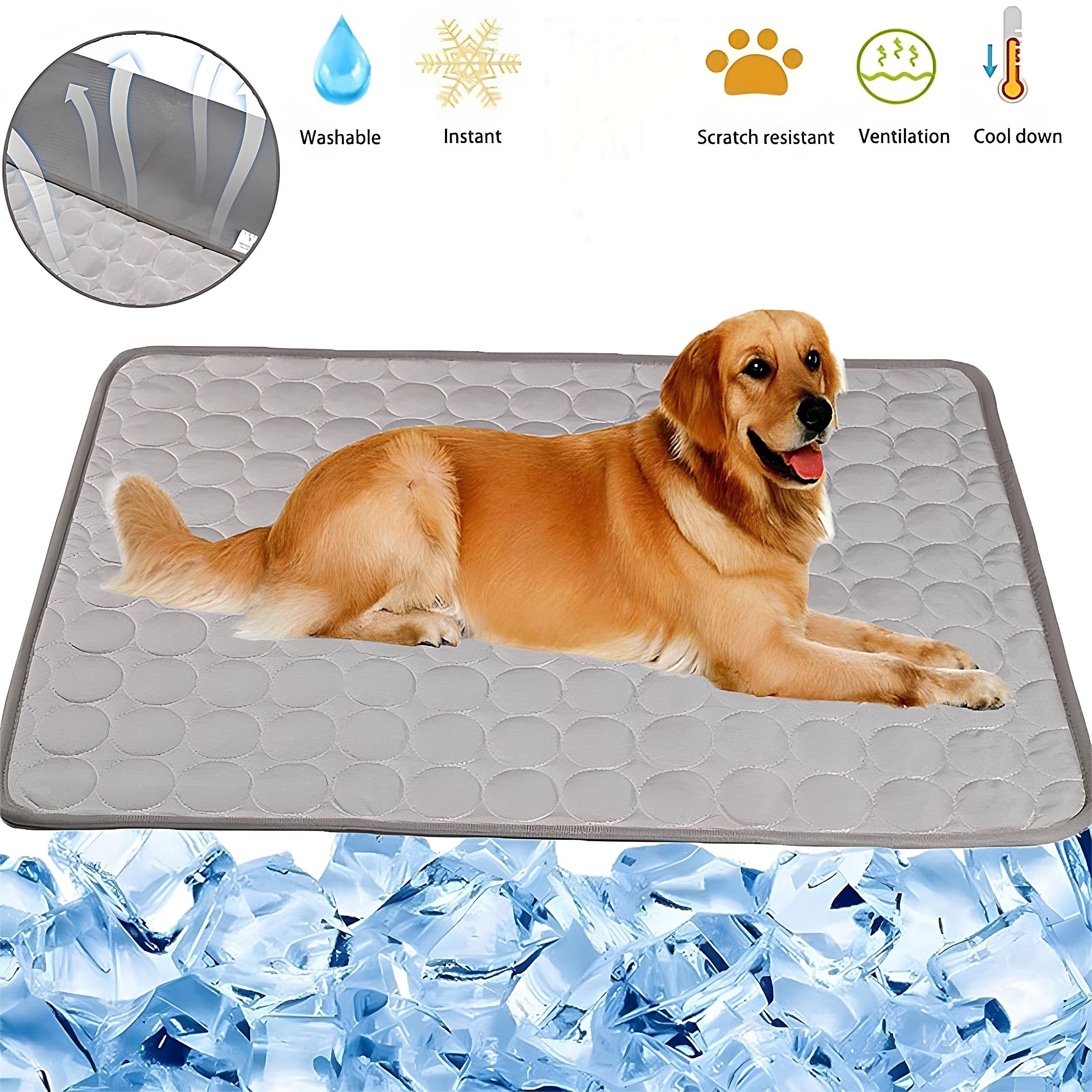 

Dog Summer Cushion, Pet Cooling Mat, Dog Ice Silk Mat, Bite Resistant Pet Breathable Cool Pad Bed Mattress