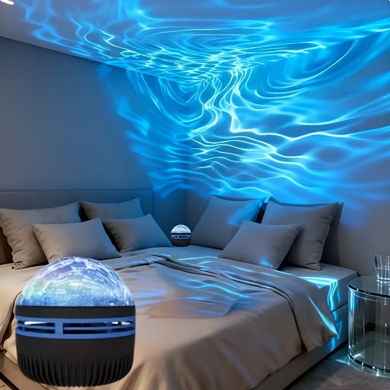 Lampă LED Valuri Aurora | Alimentată, Telecomandă, 7 Culori Schimbătoare, Fără Baterie, pentru Cameră, Petrecere, Atmosferă de Somn, Dormitor, Living, Birou, Decor Birou, Cadou de Crăciun