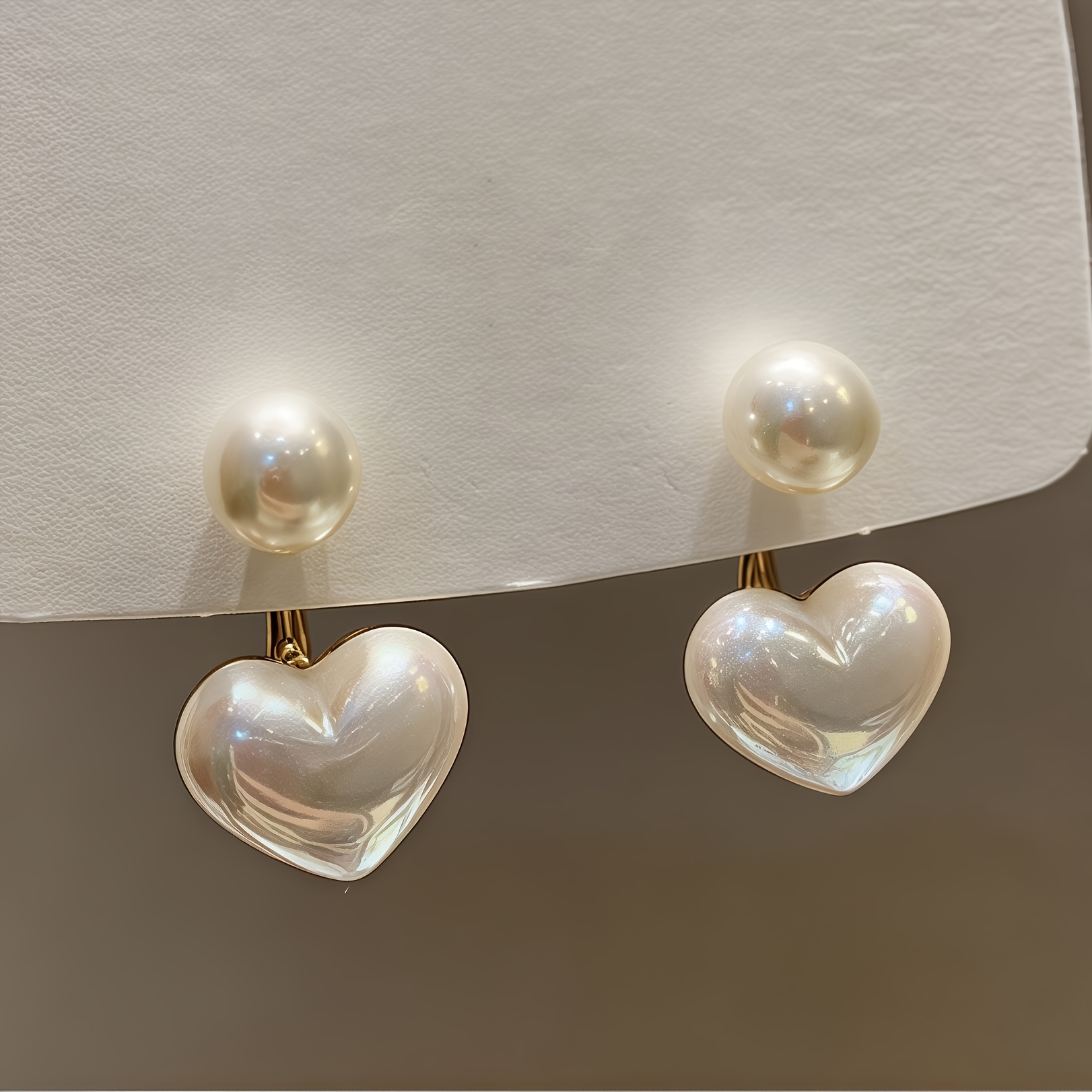 

Exquisite And , Simple And Elegant, Retro And Sexy, Suitable For Or Party Pearl Love Heart Shaped Dangling Earrings Studs, A Great Gift For Fashionable Ladies Women.