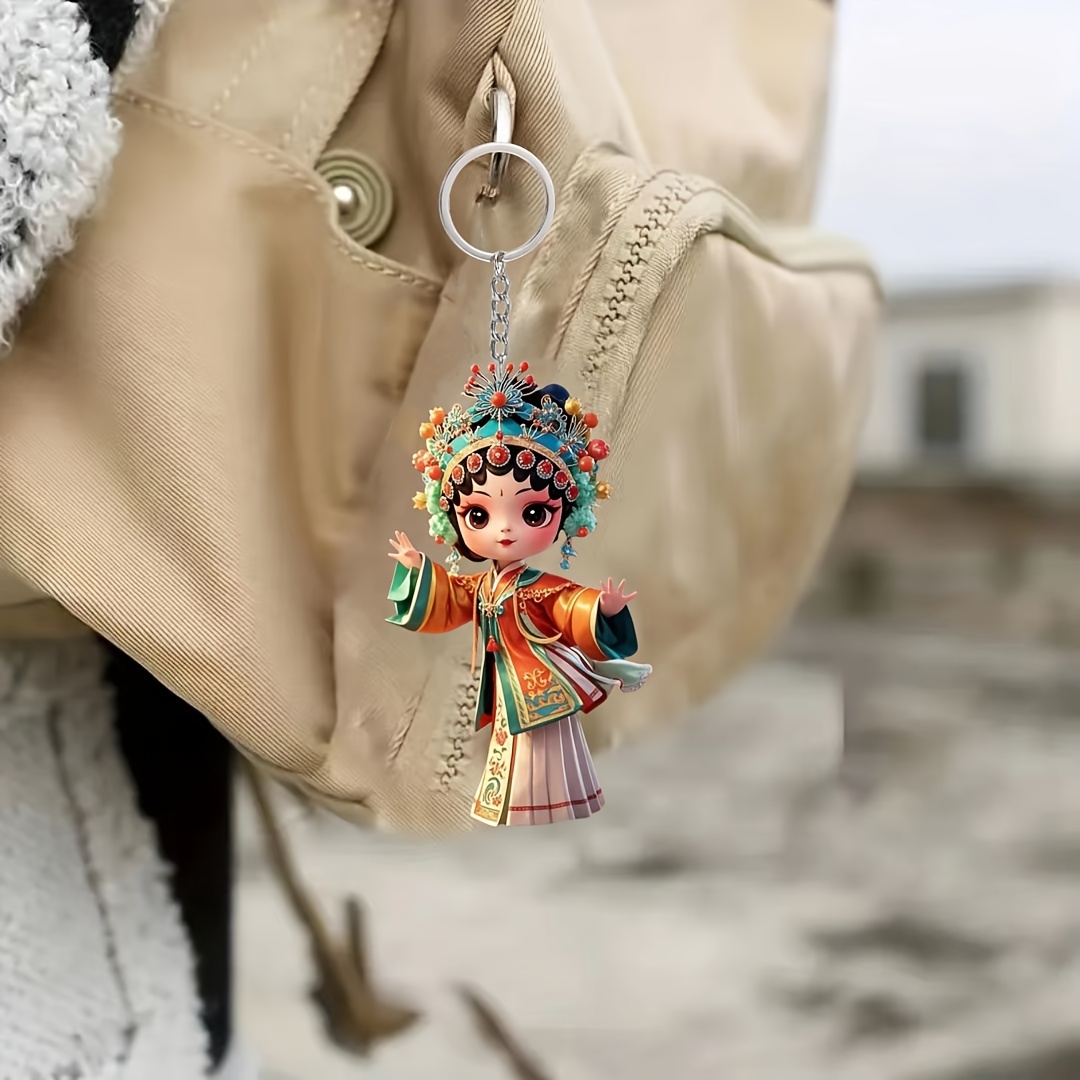 

1pc Traditional Chinese Aesthetic Keychain, , , Diy , For , Christmas, Halloween, Pendant