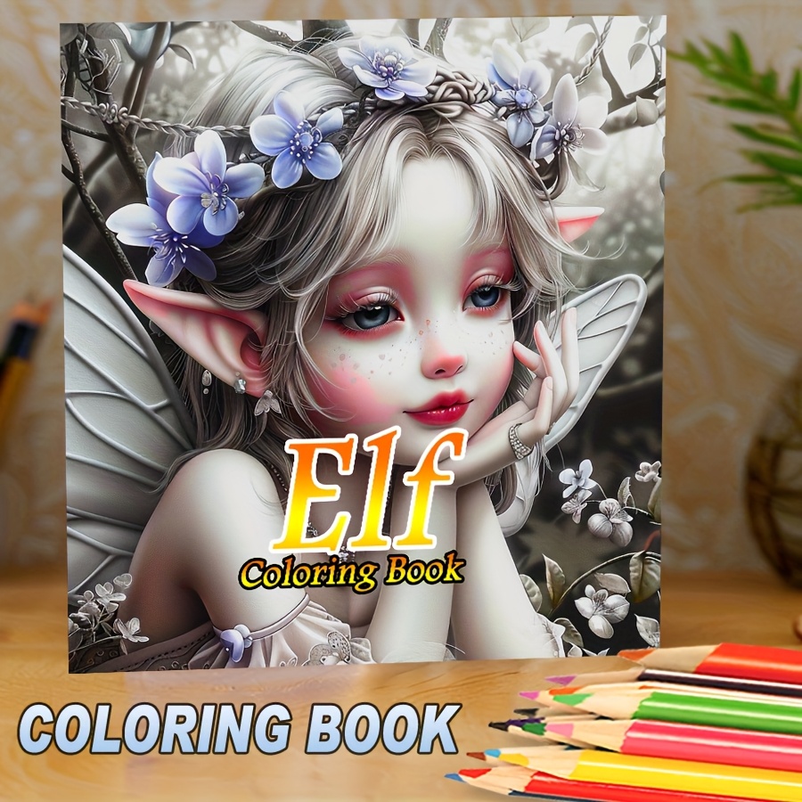 

Deluxe 20-page Elf Coloring Book - Vibrant, Pages For Lovers - Perfect Gift For Couples, Friends,