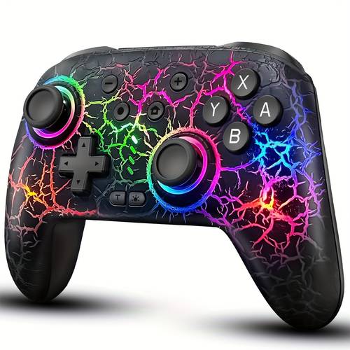 controller compatible with switch switch lite switch oled cool rgb rechargeable switch remote gamepad with 6 axis gyro 10 rgb light