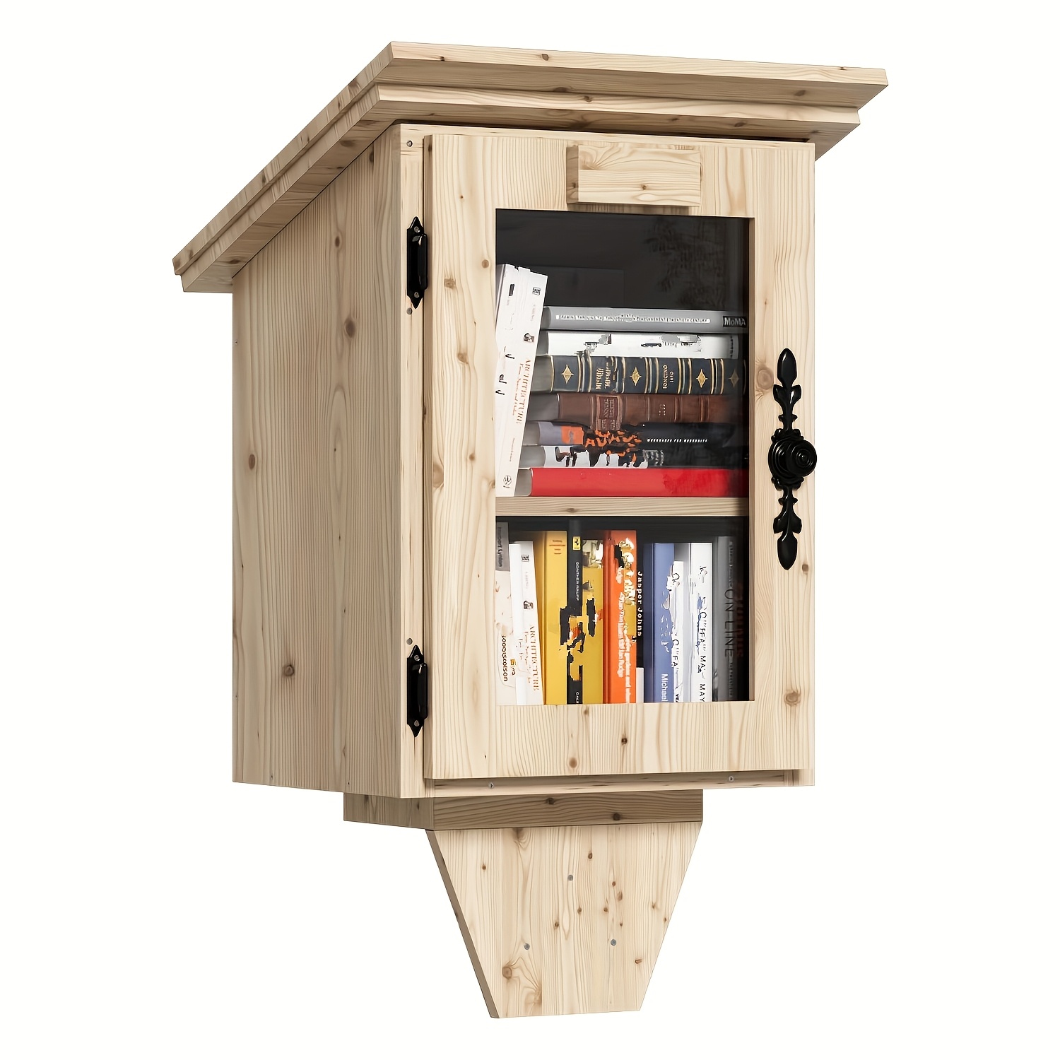 Wood Bookshelf Box With Hanging/shelf Unit - Diy Assembly Bookcase Suitable For Small Spaces, -standing Or Wall-mountable, Compact Bookshelf For Apartments, Dorms, Rooms, (no Final )