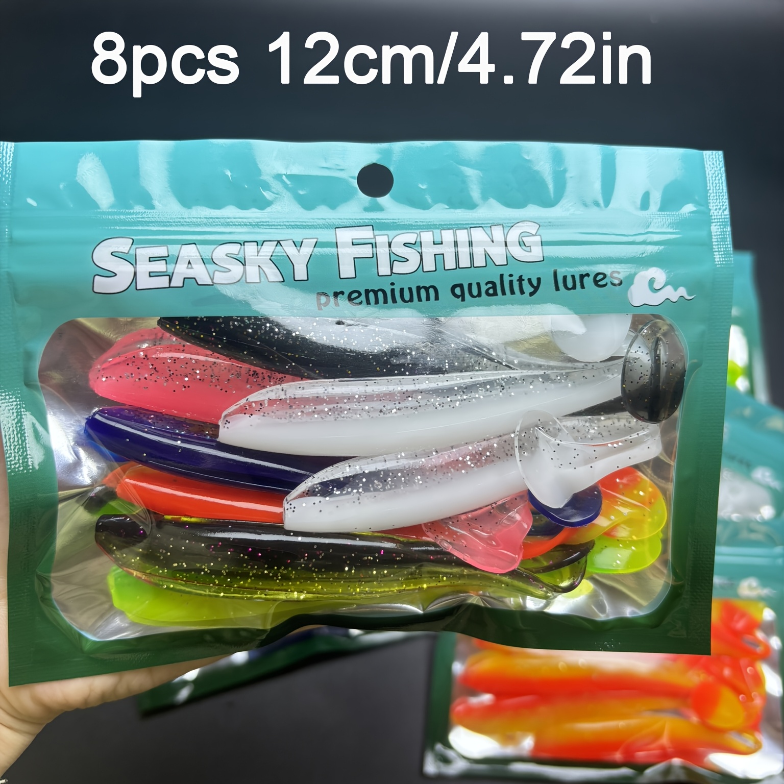 8pcs Fishing Lures 12cm Soft Fishing Lures, Soft Plastic Fishing Lures,  Paddle Tail Swimbaits, Soft Artificial Lures for Fishing Trout * Saltwater,  Freshwater