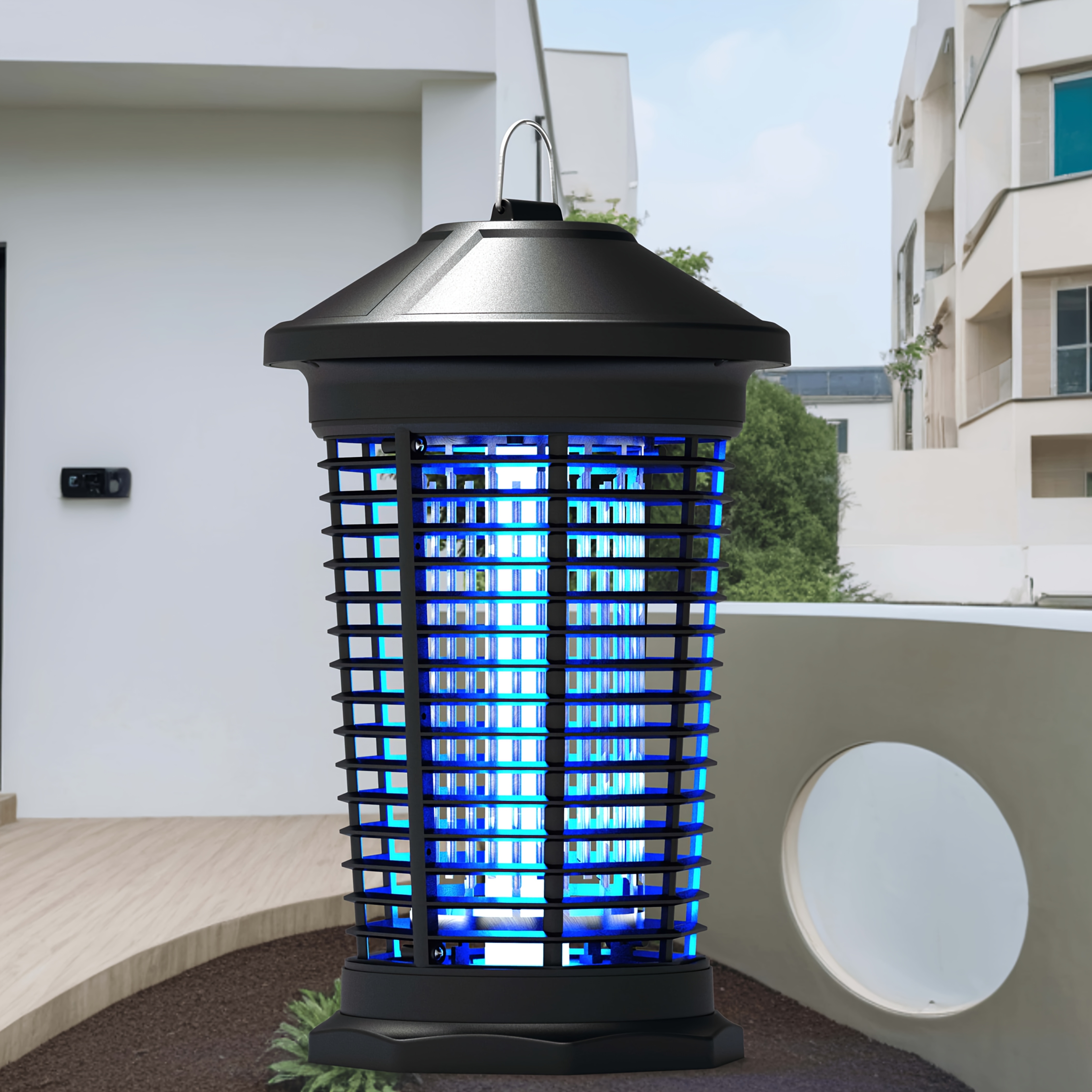TEMU Killer, 4000v High-voltage Grid Killer, Indoor Killer Lamp, 18wled , Portable Led Insect Trap, Electric Fly And Insect Killer, With Tray,