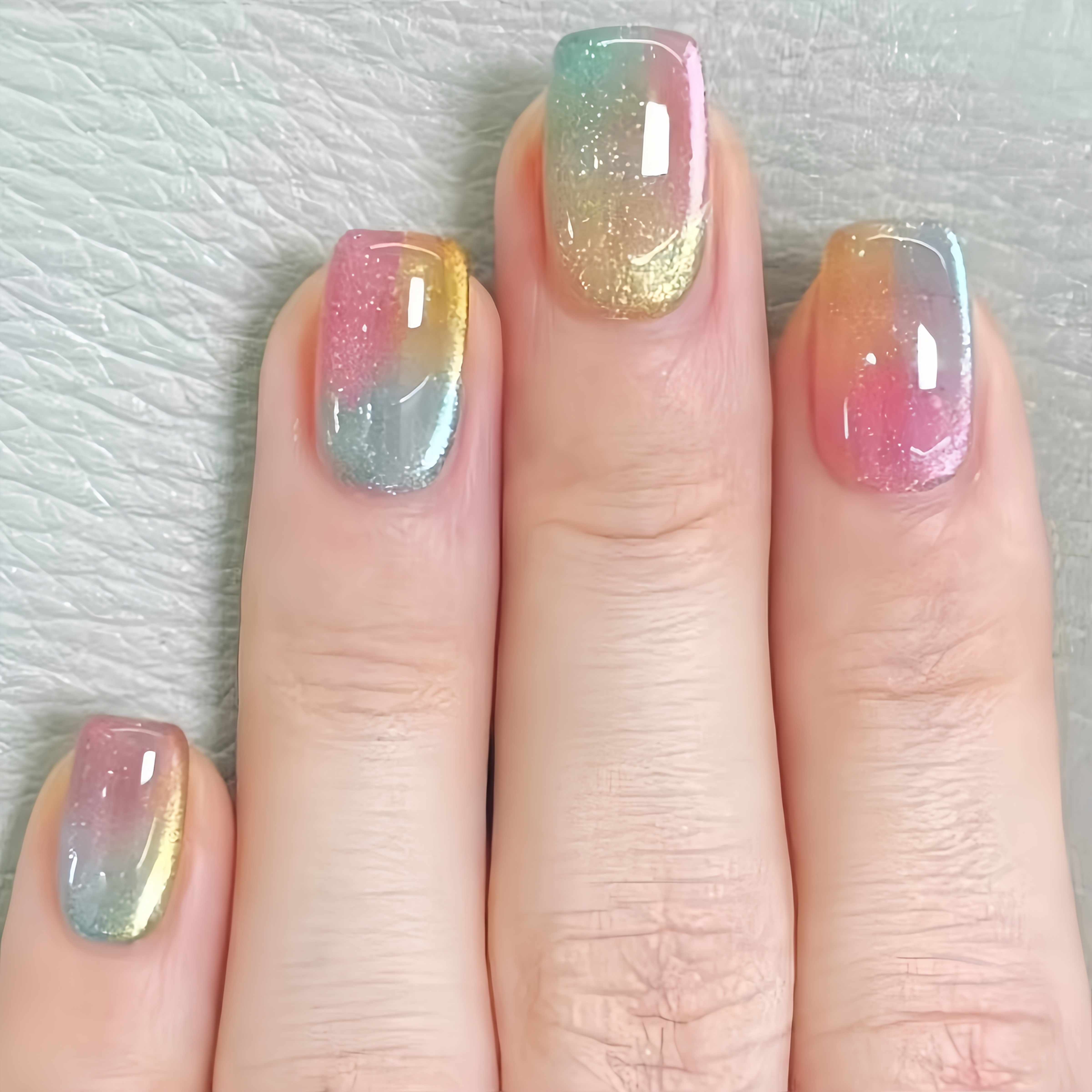 Image of 24pcs Press-on Nails, Ombre Nail Art, Stylish & Elegant Detachable Fake Nails For Women, Beautiful Artificial Nails