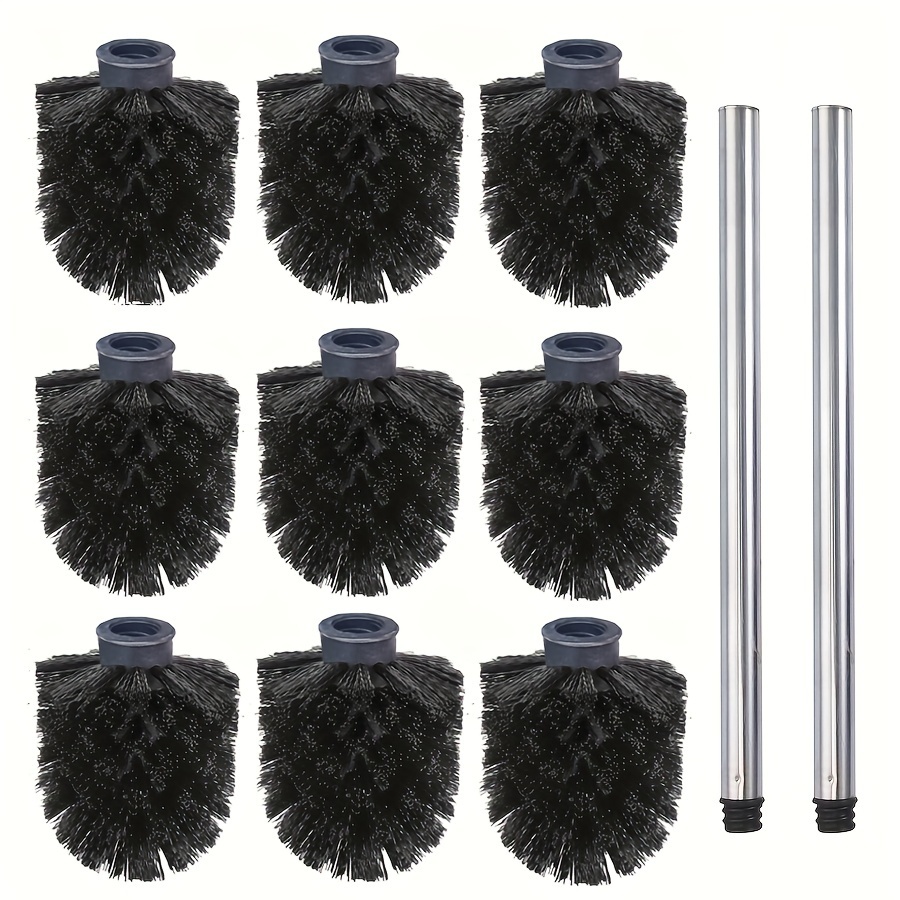 3/6/11pcs Toilet Bowl Brush, Duty Toilet Brush With Plastic Handle For Bathrooms, Detachable Brush Head And Handle, Reusable, Black