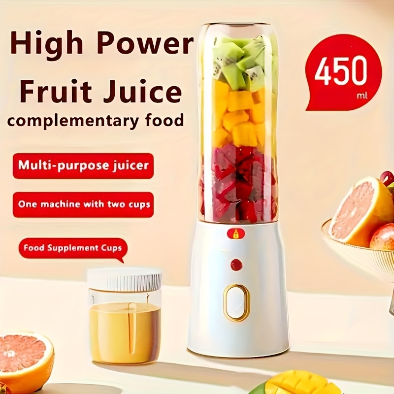 versatile electric juicer blender set with dual cups usb rechargeable lithium battery powered   cleaning   smoothies coffee grinding more ideal gift for holidays birthdays details 0