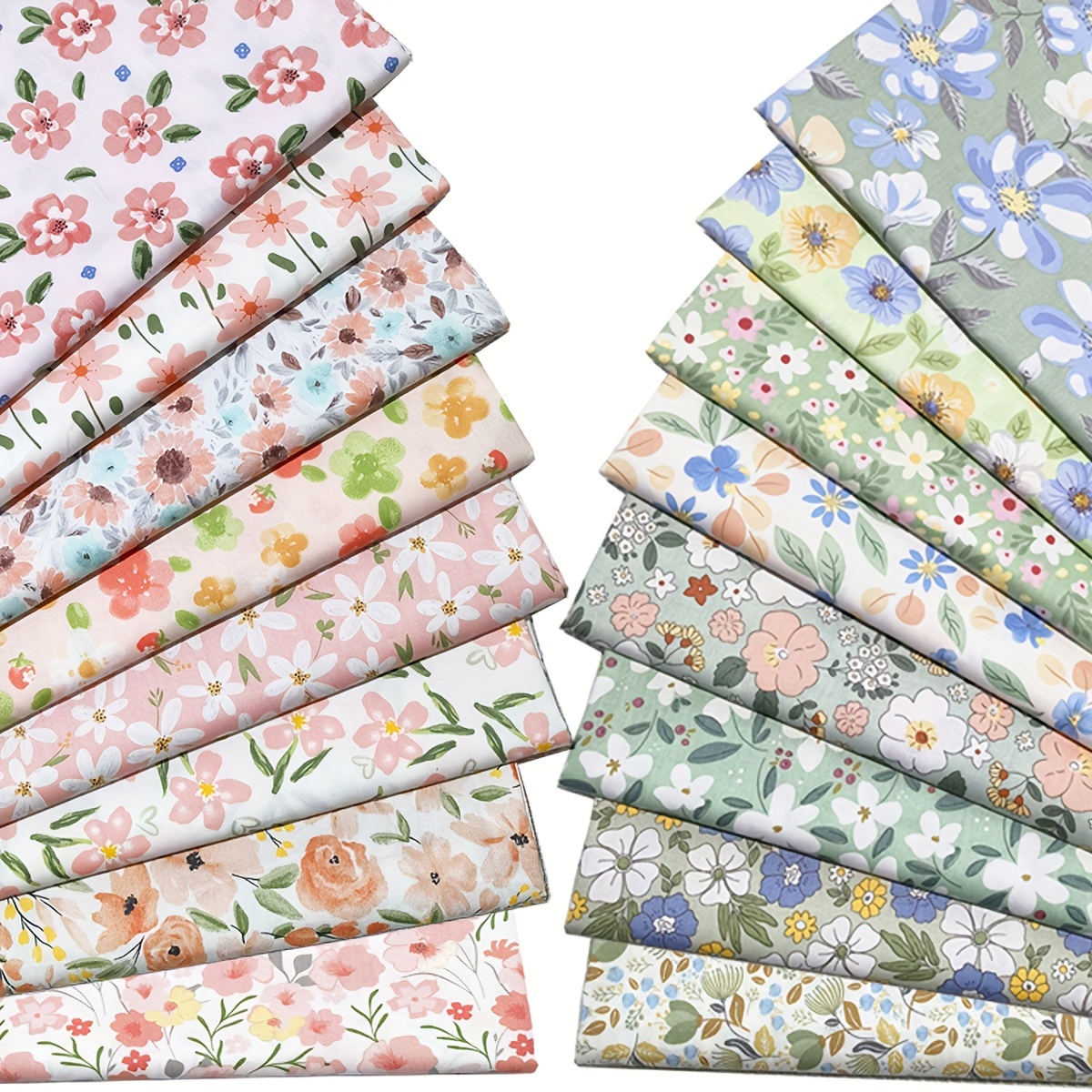 

8pcs 19.69" Square Pure Cotton Floral Fabric Bundle For Quilting, Sewing & Crafts - Pre-cut, Hand Wash Only Fabric For Sewing Fabric For Quilting