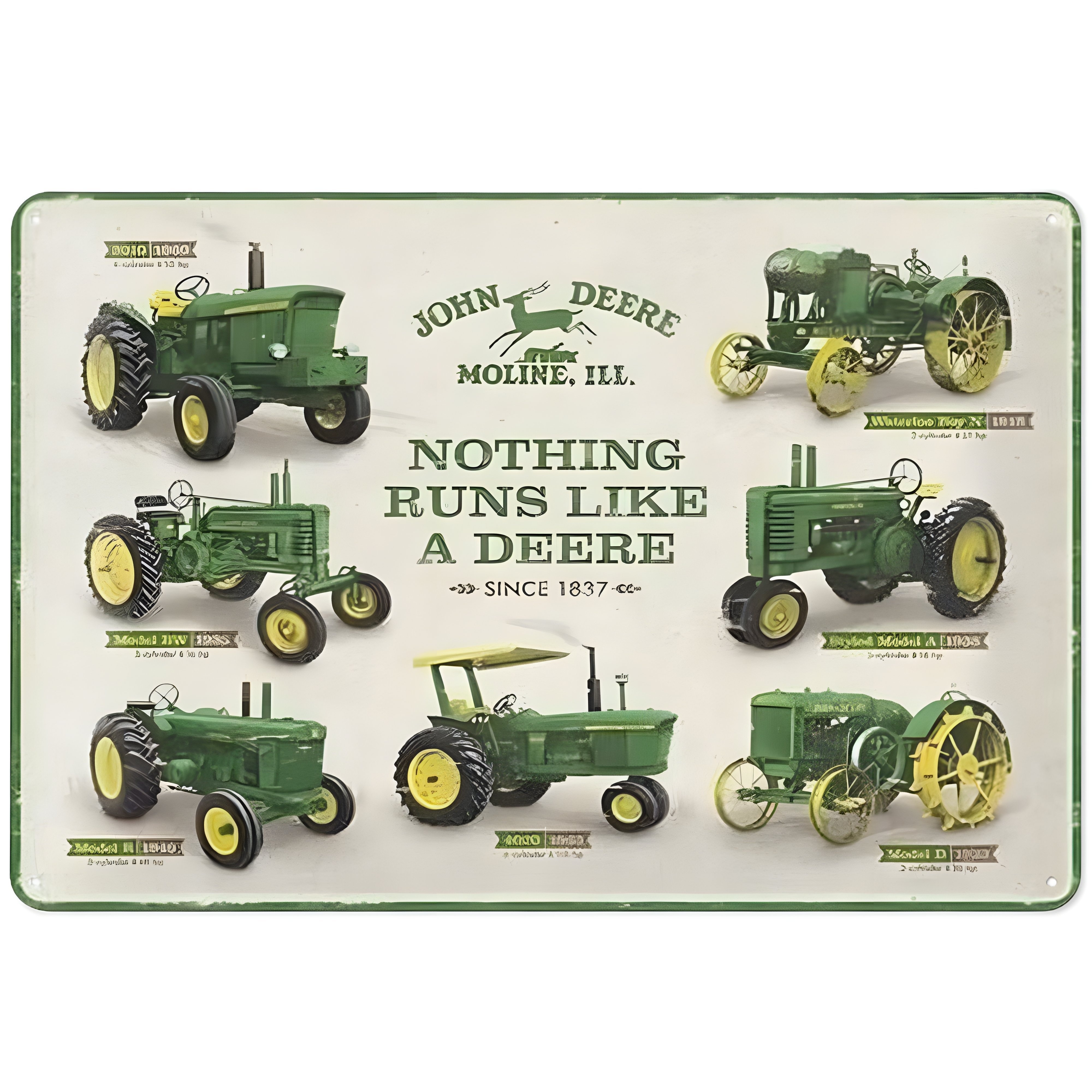 

1pc Retro Metal Aluminum Sign, John Deere, Tractor Wall Art Decor, Iron Painting, Vintage Logo Garage Wall Decor, Cafe Bar Living Room Wall Decor Plaque