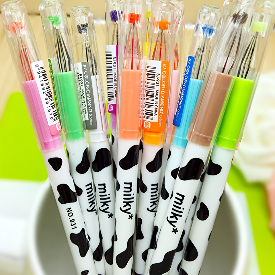 

12-pack Cartoon Diamond Gel Pens, Assorted 12 Colors, , Quick-drying Ink, Smooth For Students And Office Use