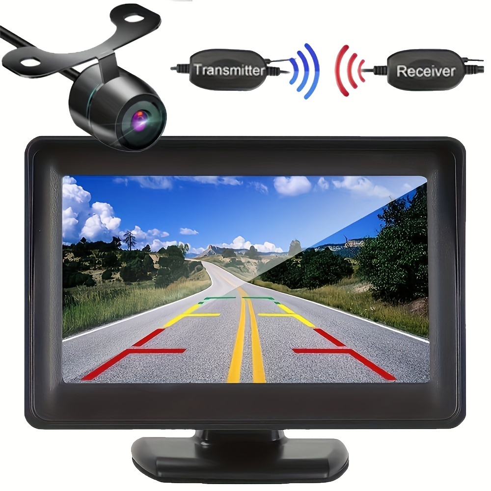 

Wireless Car Backup Camera Kit 4.3" Monitor Rear View Camera Parking Assistant System For Rv, Trucks, Suv
