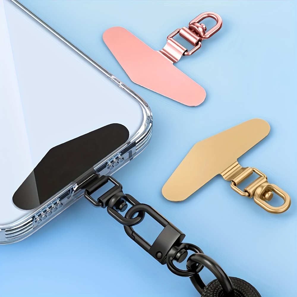 

Stainless Steel Phone Clip With Rotatable Design, Ultra-thin Metal Pad And Lanyard - Mobile Accessory