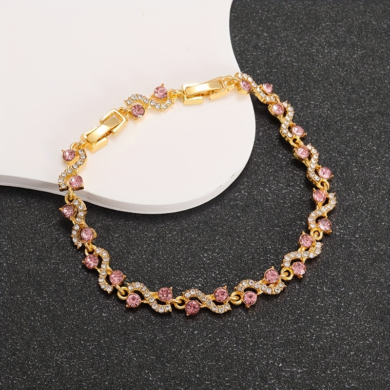 TEMU 1pc New Women's Sports Cross-design Tennis Bracelet With Inlaid Zirconia Decoration Embellishment, Suitable For Daily And Outdoor Sports, Ideal