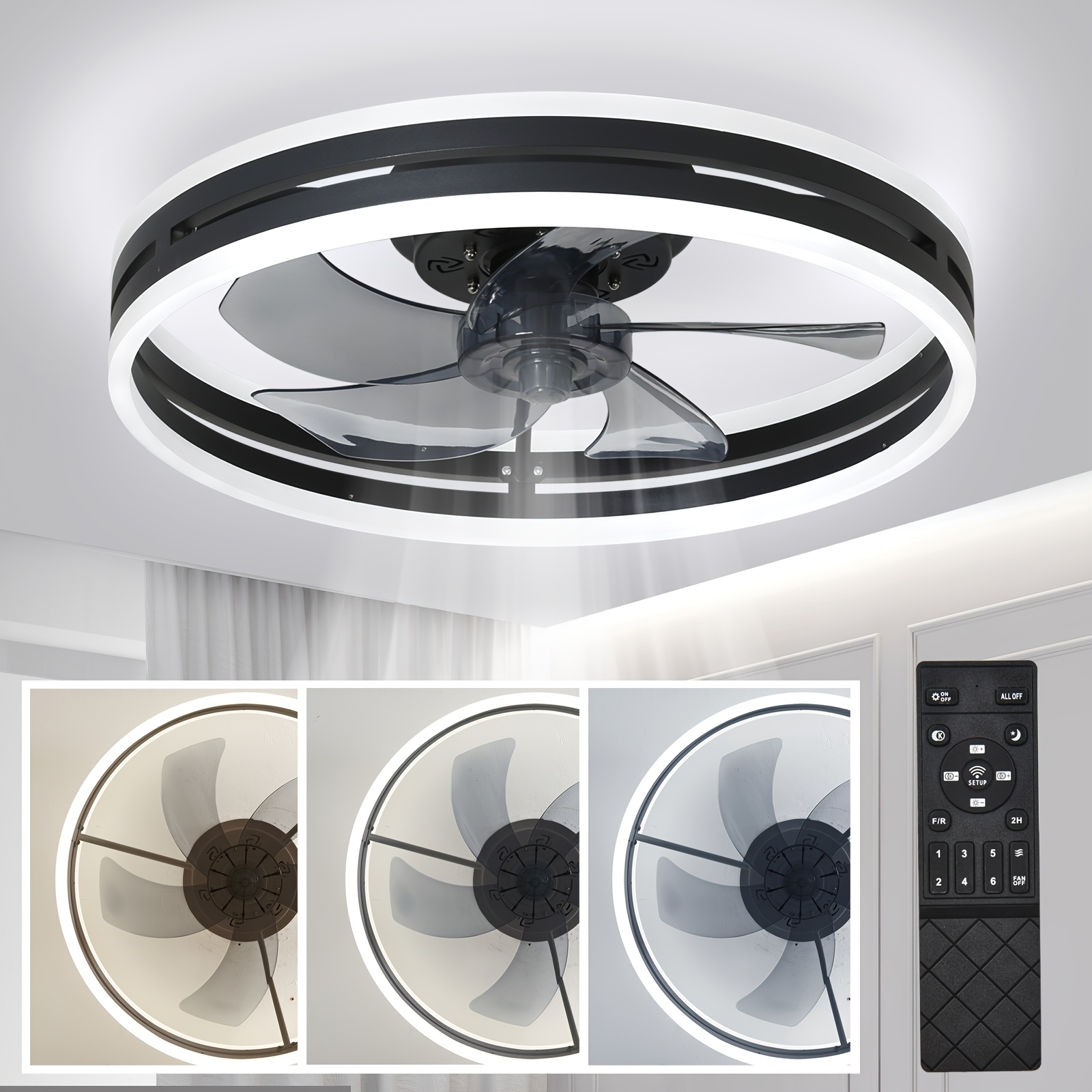 Image of Ceiling Light Fixture With A Fan, Lamp Featuring A Fan And Remote Control Application, Ceiling Light With Fan, Ceiling Fan With , Ceiling Fan Suitable For Bedroom And Living Room